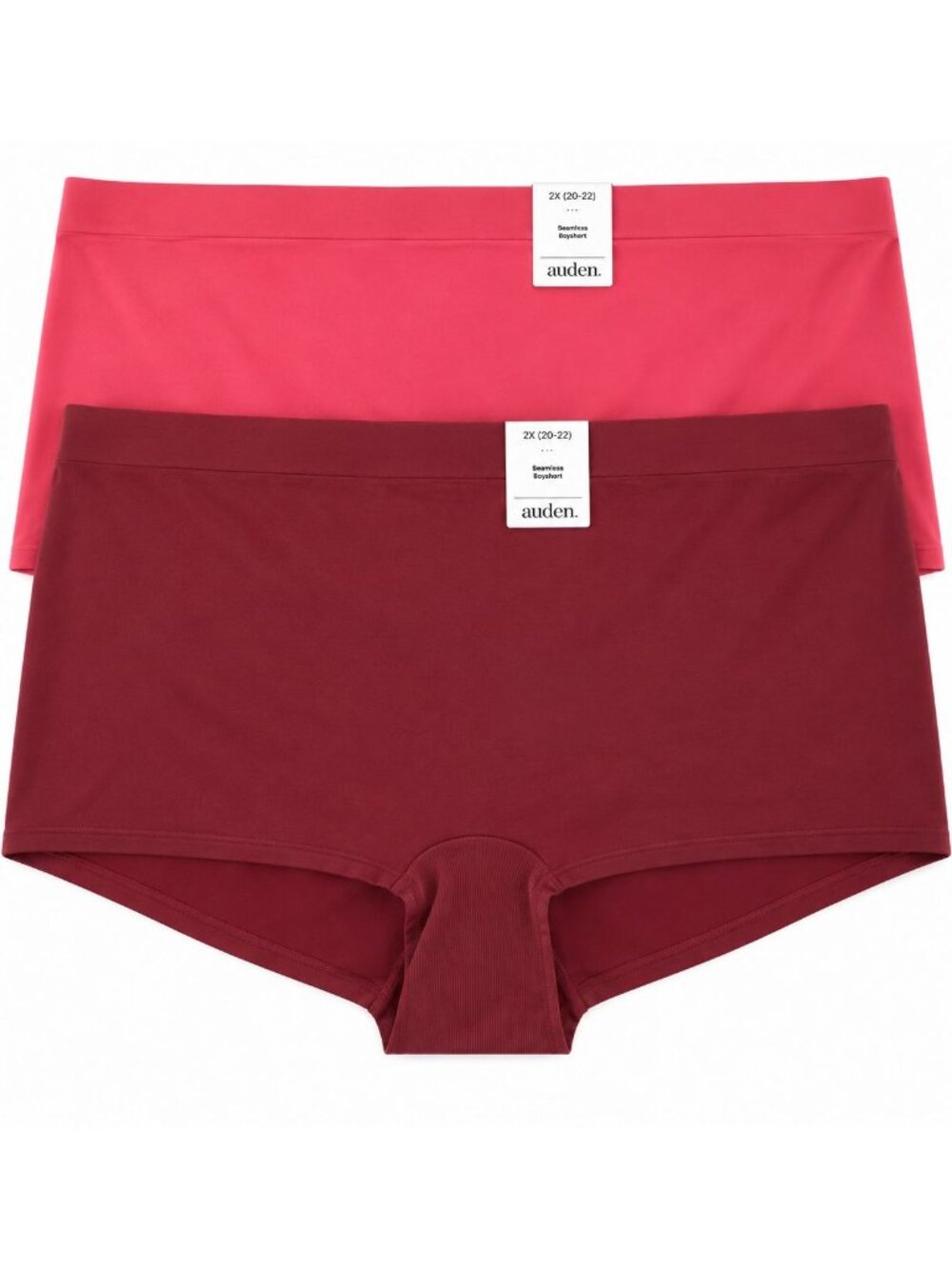 Auden 2X Seamless Boyshort Underwear 2-Pack Pink & Rust